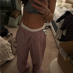 Daily Drills Striped Pink and White Double Layer Pants- XS/S